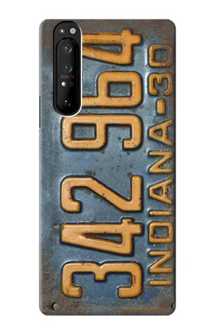 W3750 Vintage Vehicle Registration Plate Hülle Schutzhülle Taschen und Leder Flip für Sony Xperia 1 III