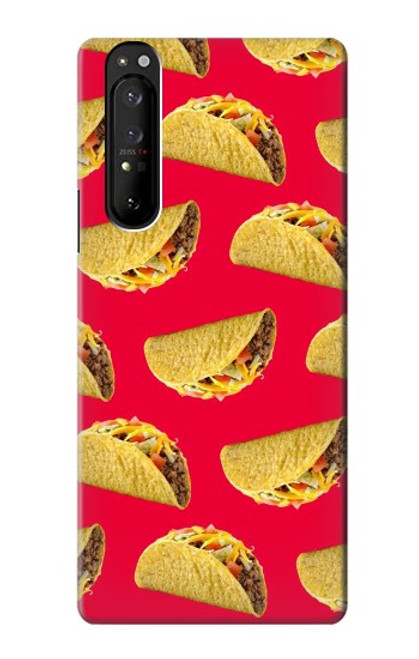 W3755 Mexican Taco Tacos Hülle Schutzhülle Taschen und Leder Flip für Sony Xperia 1 III