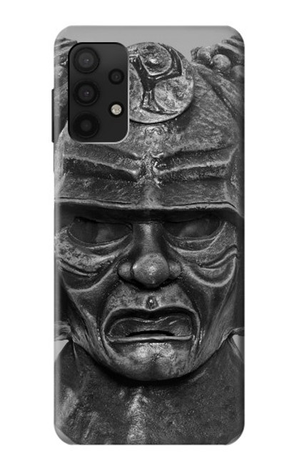 W1827 Japan Samurai Helmet Hülle Schutzhülle Taschen und Leder Flip für Samsung Galaxy A32 4G