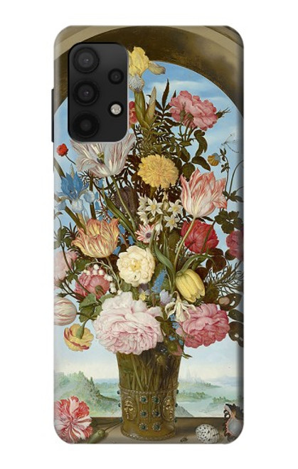 W3749 Vase of Flowers Hülle Schutzhülle Taschen und Leder Flip für Samsung Galaxy A32 4G