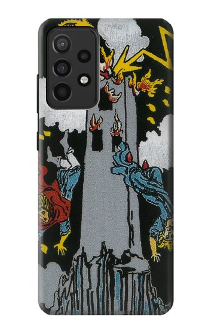 W3745 Tarot Card The Tower Hülle Schutzhülle Taschen und Leder Flip für Samsung Galaxy A52, Galaxy A52 5G