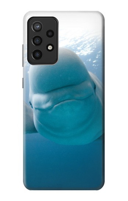 W1801 Beluga Whale Smile Whale Hülle Schutzhülle Taschen und Leder Flip für Samsung Galaxy A72, Galaxy A72 5G