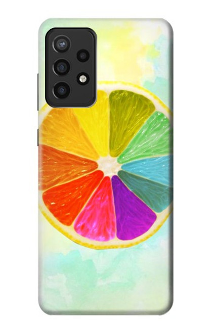 W3493 Colorful Lemon Hülle Schutzhülle Taschen und Leder Flip für Samsung Galaxy A72, Galaxy A72 5G