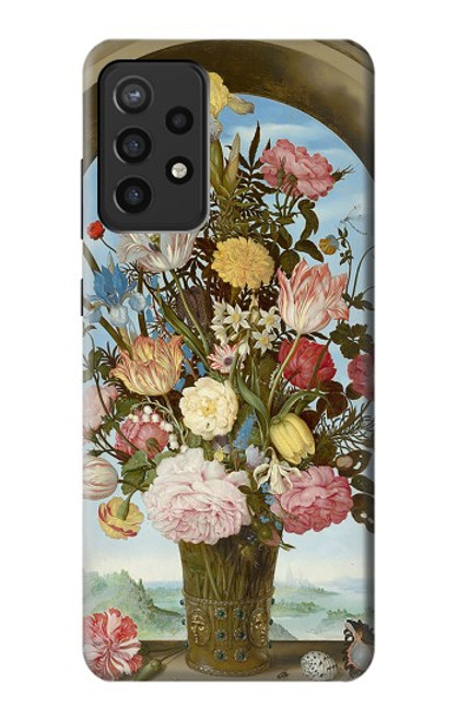 W3749 Vase of Flowers Hülle Schutzhülle Taschen und Leder Flip für Samsung Galaxy A72, Galaxy A72 5G