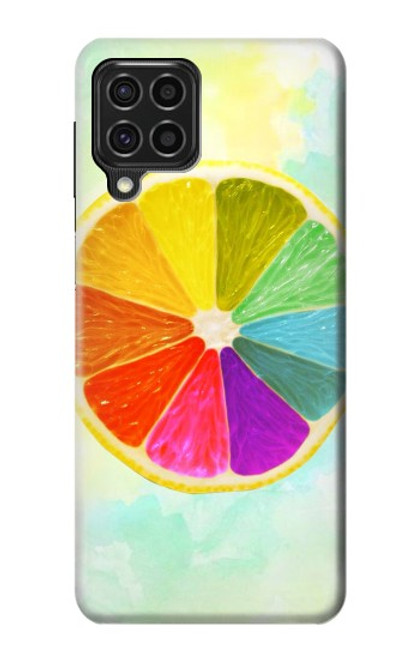 W3493 Colorful Lemon Hülle Schutzhülle Taschen und Leder Flip für Samsung Galaxy F62