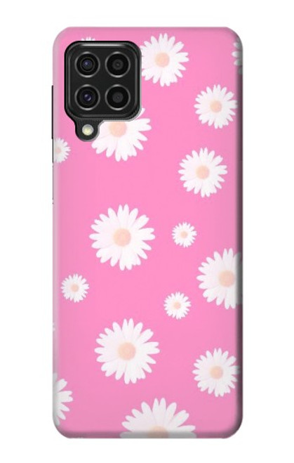 W3500 Pink Floral Pattern Hülle Schutzhülle Taschen und Leder Flip für Samsung Galaxy F62