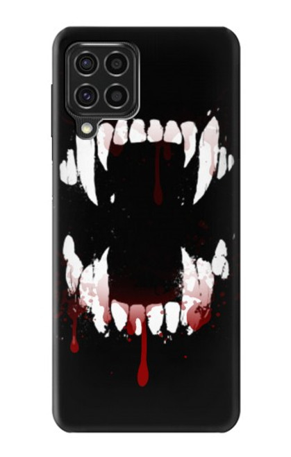 W3527 Vampire Teeth Bloodstain Hülle Schutzhülle Taschen und Leder Flip für Samsung Galaxy F62