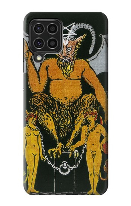 W3740 Tarot Card The Devil Hülle Schutzhülle Taschen und Leder Flip für Samsung Galaxy F62