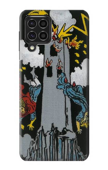 W3745 Tarot Card The Tower Hülle Schutzhülle Taschen und Leder Flip für Samsung Galaxy F62