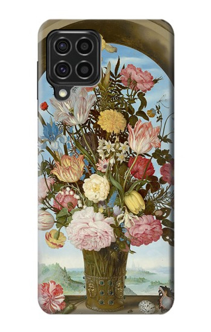 W3749 Vase of Flowers Hülle Schutzhülle Taschen und Leder Flip für Samsung Galaxy F62