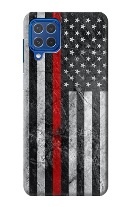 W3687 Firefighter Thin Red Line American Flag Hülle Schutzhülle Taschen und Leder Flip für Samsung Galaxy M62