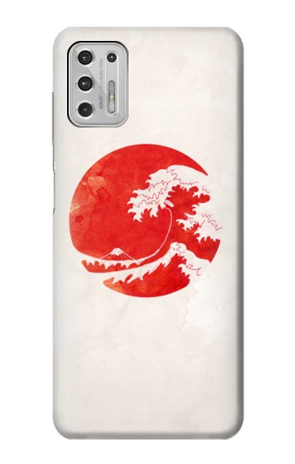 W3237 Waves Japan Flag Hülle Schutzhülle Taschen und Leder Flip für Motorola Moto G Stylus (2021)