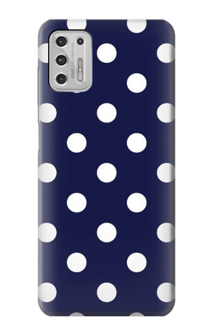 W3533 Blue Polka Dot Hülle Schutzhülle Taschen und Leder Flip für Motorola Moto G Stylus (2021)