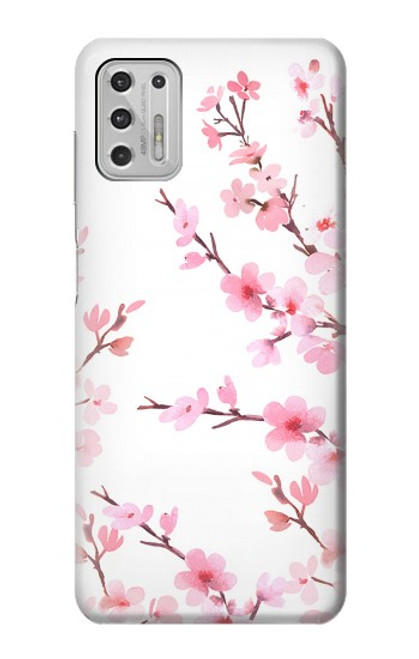 W3707 Pink Cherry Blossom Spring Flower Hülle Schutzhülle Taschen und Leder Flip für Motorola Moto G Stylus (2021)