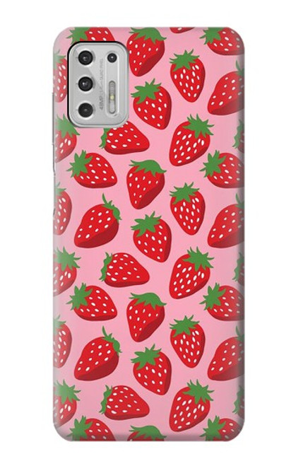 W3719 Strawberry Pattern Hülle Schutzhülle Taschen und Leder Flip für Motorola Moto G Stylus (2021)