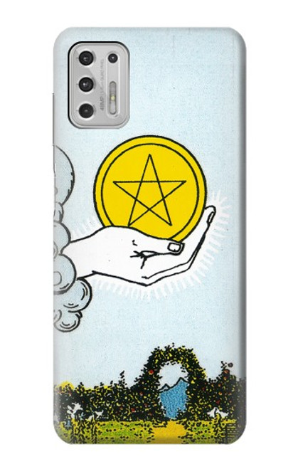 W3722 Tarot Card Ace of Pentacles Coins Hülle Schutzhülle Taschen und Leder Flip für Motorola Moto G Stylus (2021)