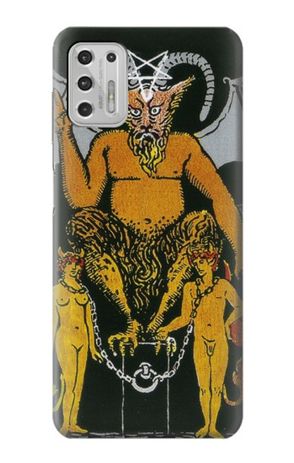 W3740 Tarot Card The Devil Hülle Schutzhülle Taschen und Leder Flip für Motorola Moto G Stylus (2021)