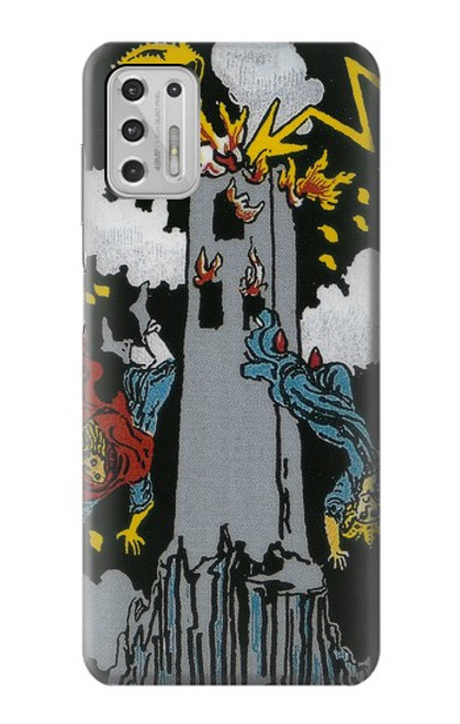 W3745 Tarot Card The Tower Hülle Schutzhülle Taschen und Leder Flip für Motorola Moto G Stylus (2021)