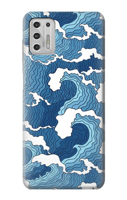 W3751 Wave Pattern Hülle Schutzhülle Taschen und Leder Flip für Motorola Moto G Stylus (2021)