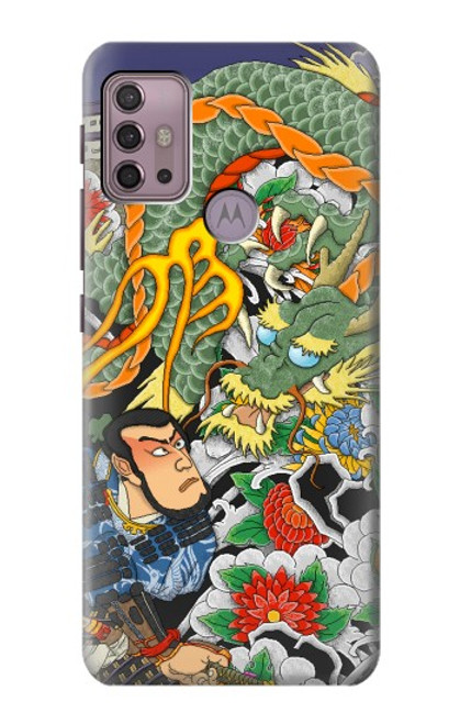 W0454 Japan Tattoo Hülle Schutzhülle Taschen und Leder Flip für Motorola Moto G30, G20, G10