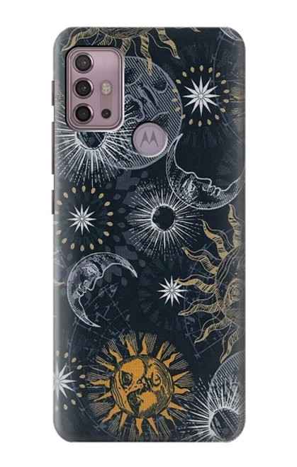 W3702 Moon and Sun Hülle Schutzhülle Taschen und Leder Flip für Motorola Moto G30, G20, G10