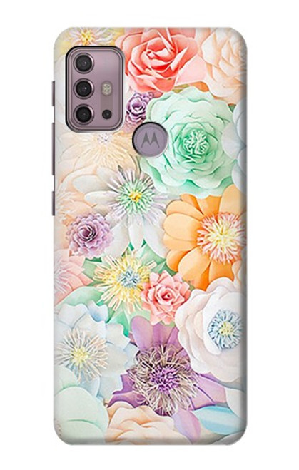 W3705 Pastel Floral Flower Hülle Schutzhülle Taschen und Leder Flip für Motorola Moto G30, G20, G10