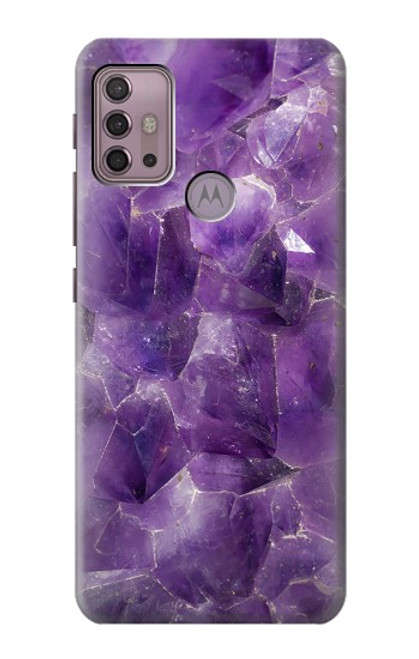 W3713 Purple Quartz Amethyst Graphic Printed Hülle Schutzhülle Taschen und Leder Flip für Motorola Moto G30, G20, G10