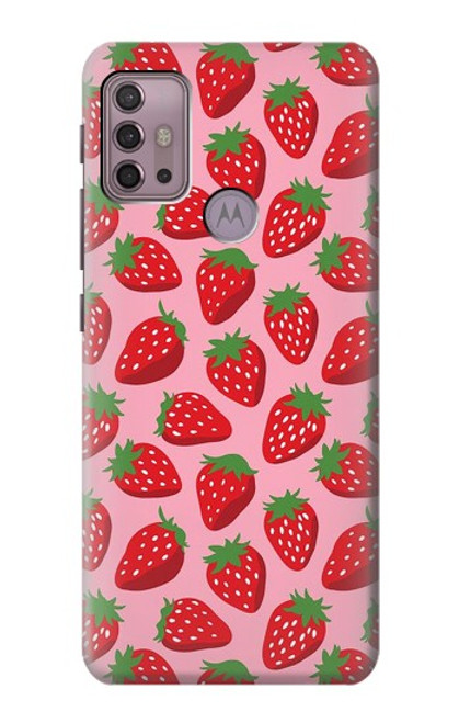 W3719 Strawberry Pattern Hülle Schutzhülle Taschen und Leder Flip für Motorola Moto G30, G20, G10