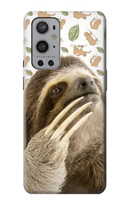 W3559 Sloth Pattern Hülle Schutzhülle Taschen und Leder Flip für OnePlus 9 Pro