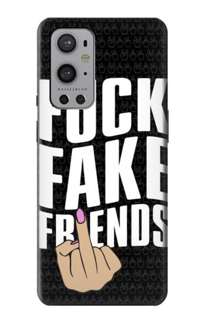 W3598 Middle Finger Fuck Fake Friend Hülle Schutzhülle Taschen und Leder Flip für OnePlus 9 Pro