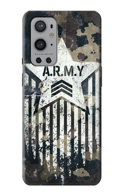 W3666 Army Camo Camouflage Hülle Schutzhülle Taschen und Leder Flip für OnePlus 9 Pro