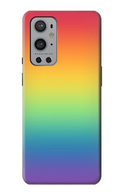 W3698 LGBT Gradient Pride Flag Hülle Schutzhülle Taschen und Leder Flip für OnePlus 9 Pro