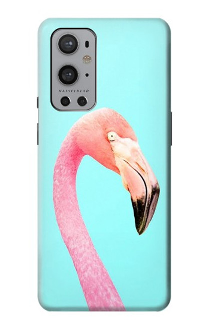 W3708 Pink Flamingo Hülle Schutzhülle Taschen und Leder Flip für OnePlus 9 Pro
