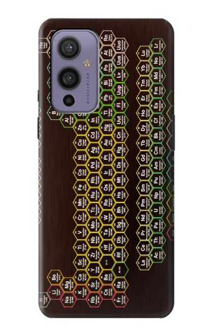 W3544 Neon Honeycomb Periodic Table Hülle Schutzhülle Taschen und Leder Flip für OnePlus 9