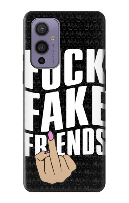 W3598 Middle Finger Fuck Fake Friend Hülle Schutzhülle Taschen und Leder Flip für OnePlus 9