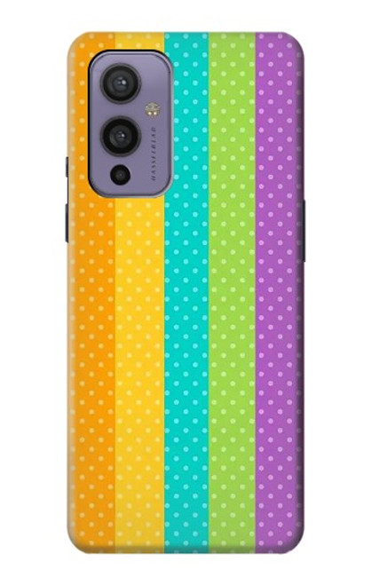 W3678 Colorful Rainbow Vertical Hülle Schutzhülle Taschen und Leder Flip für OnePlus 9