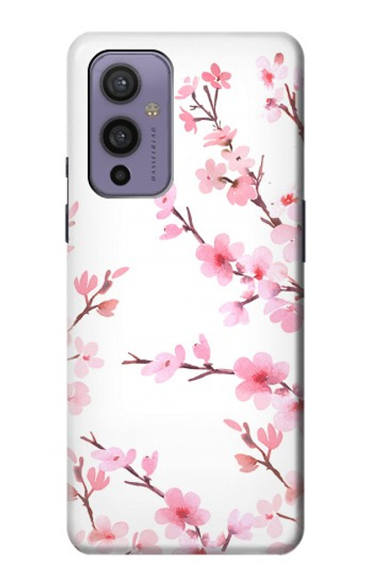 W3707 Pink Cherry Blossom Spring Flower Hülle Schutzhülle Taschen und Leder Flip für OnePlus 9