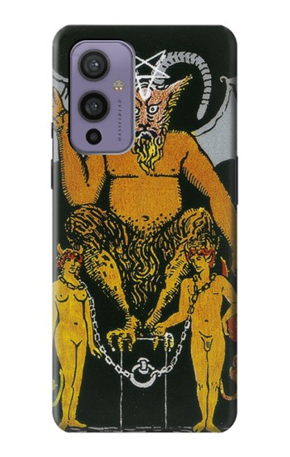 W3740 Tarot Card The Devil Hülle Schutzhülle Taschen und Leder Flip für OnePlus 9