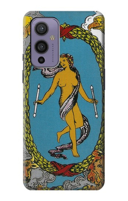 W3746 Tarot Card The World Hülle Schutzhülle Taschen und Leder Flip für OnePlus 9