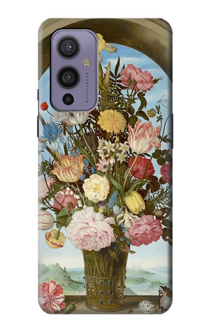 W3749 Vase of Flowers Hülle Schutzhülle Taschen und Leder Flip für OnePlus 9