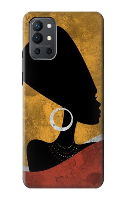 W3453 African Queen Nefertiti Silhouette Hülle Schutzhülle Taschen und Leder Flip für OnePlus 9R