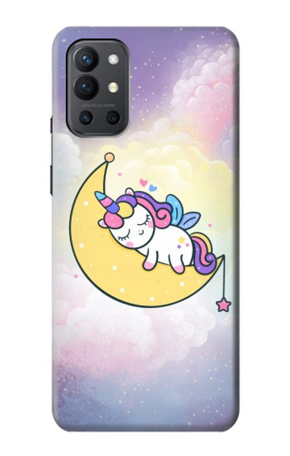 W3485 Cute Unicorn Sleep Hülle Schutzhülle Taschen und Leder Flip für OnePlus 9R