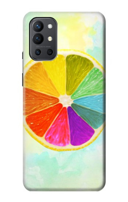 W3493 Colorful Lemon Hülle Schutzhülle Taschen und Leder Flip für OnePlus 9R