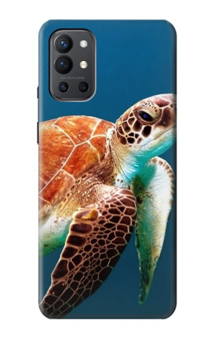 W3497 Green Sea Turtle Hülle Schutzhülle Taschen und Leder Flip für OnePlus 9R