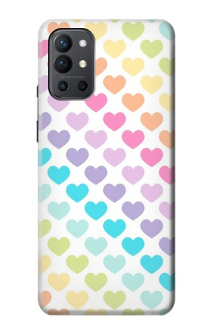 W3499 Colorful Heart Pattern Hülle Schutzhülle Taschen und Leder Flip für OnePlus 9R