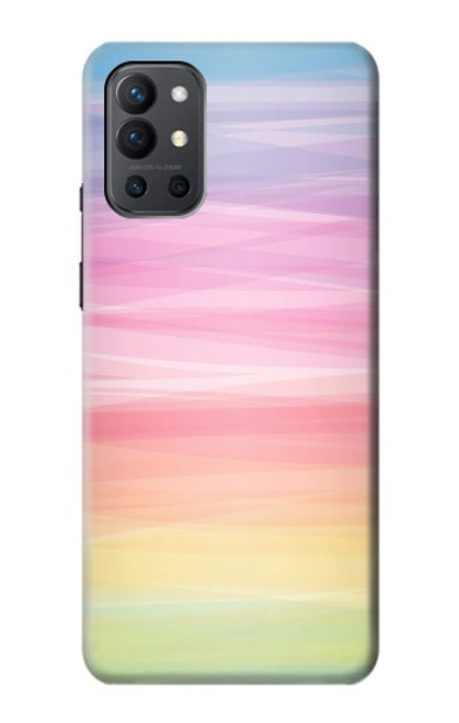 W3507 Colorful Rainbow Pastel Hülle Schutzhülle Taschen und Leder Flip für OnePlus 9R