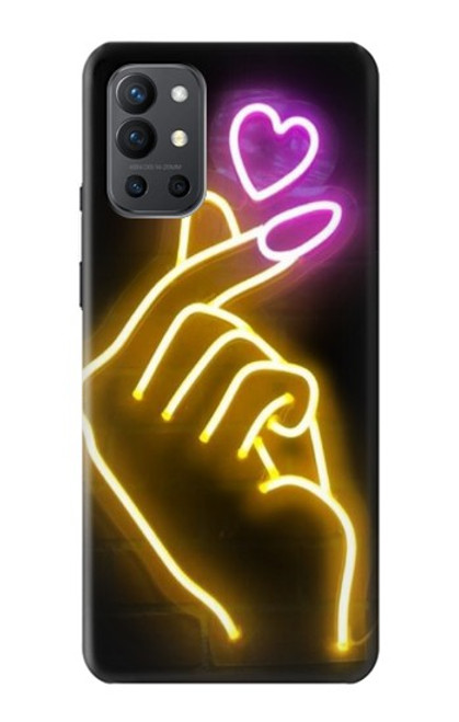 W3512 Cute Mini Heart Neon Graphic Hülle Schutzhülle Taschen und Leder Flip für OnePlus 9R