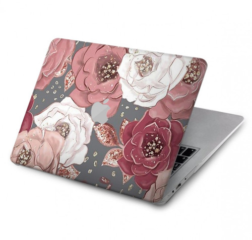 W3716 Rose Floral Pattern Hülle Schutzhülle Taschen für MacBook Air 13″ - A1932, A2179, A2337