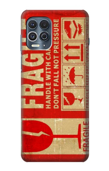 W3552 Vintage Fragile Label Art Hülle Schutzhülle Taschen und Leder Flip für Motorola Edge S