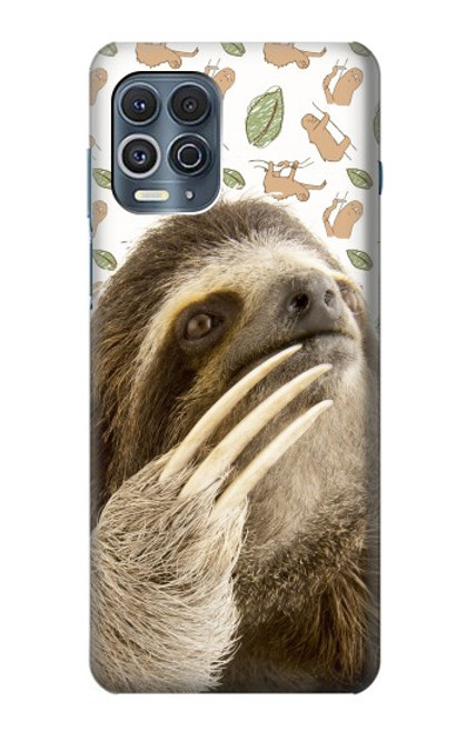 W3559 Sloth Pattern Hülle Schutzhülle Taschen und Leder Flip für Motorola Edge S